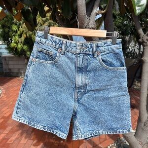 High Waisted Mom Blue Denim Shorts